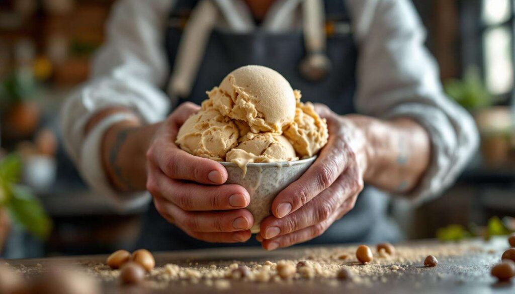 A Viterbo l’artigiana che fa un gelato con tutto l’albero del nocciolo (pure le foglie!)