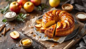 La torta di mele senza forno che fa "wow": versione caramello al burro salato