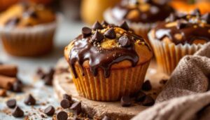 Muffin zucca e cioccolato morbidi: impasto umido e glassa al cacao