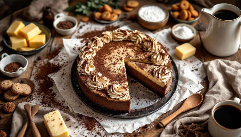 Cheesecake al caffè senza cottura: base al cacao e crema super vellutata