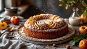Torta di mele e alchermes con gocce di cioccolato