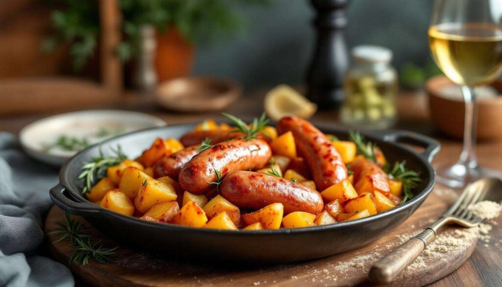 Ricetta facile di salsiccia e patate al forno: croccanti e saporite