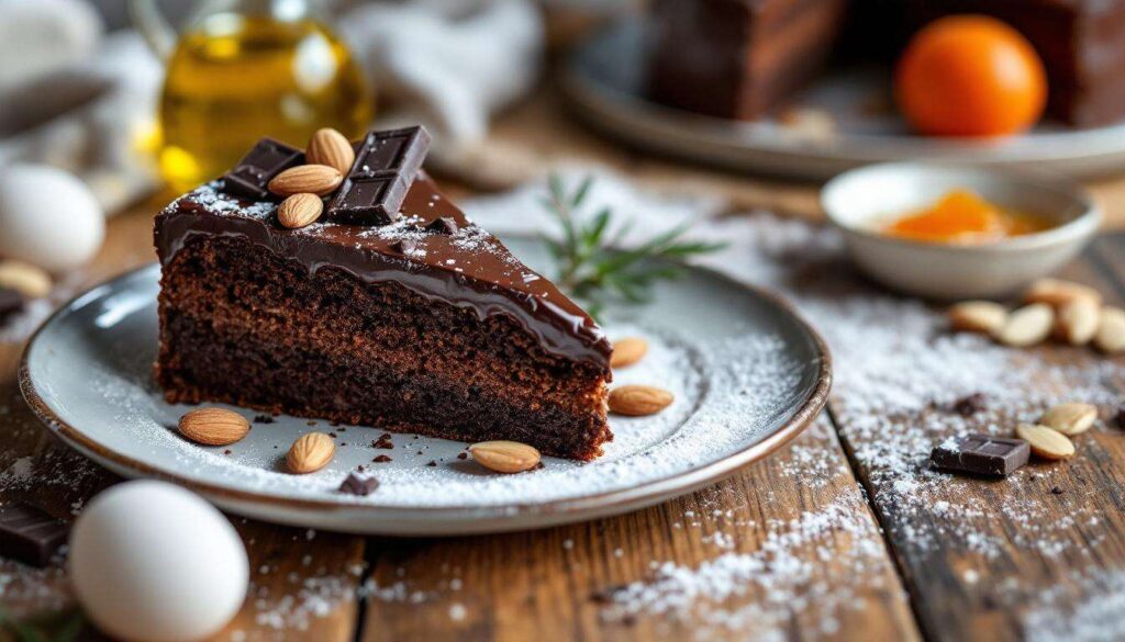 La torta Sacher rinnovata: mandorle croccanti e un tocco di olio pregiato in cucina