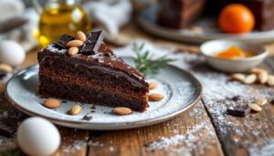 La torta Sacher rinnovata: mandorle croccanti e un tocco di olio pregiato in cucina