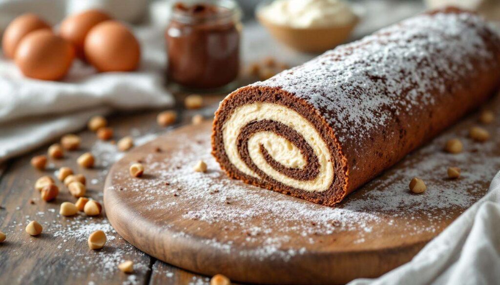 Rotolo al cioccolato e nocciole: morbido, cremoso e pronto in pochi minuti
