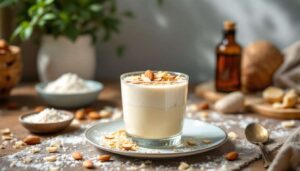 Mousse cocco e mandorle al bicchiere: fresca, soffice e senza forno