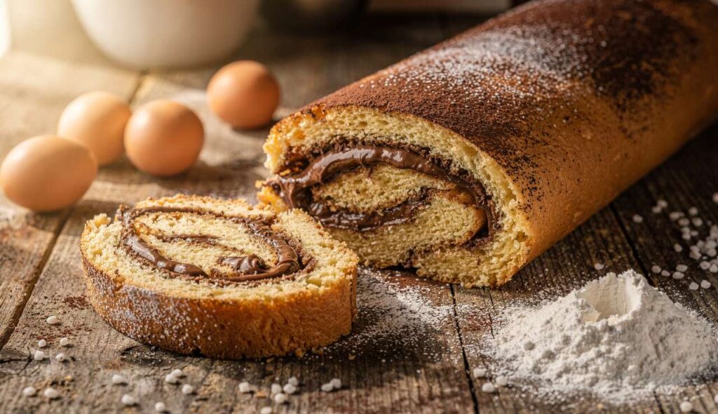 Torta arrotolata con goloso ripieno di nutella: dolce ricetta super soffice